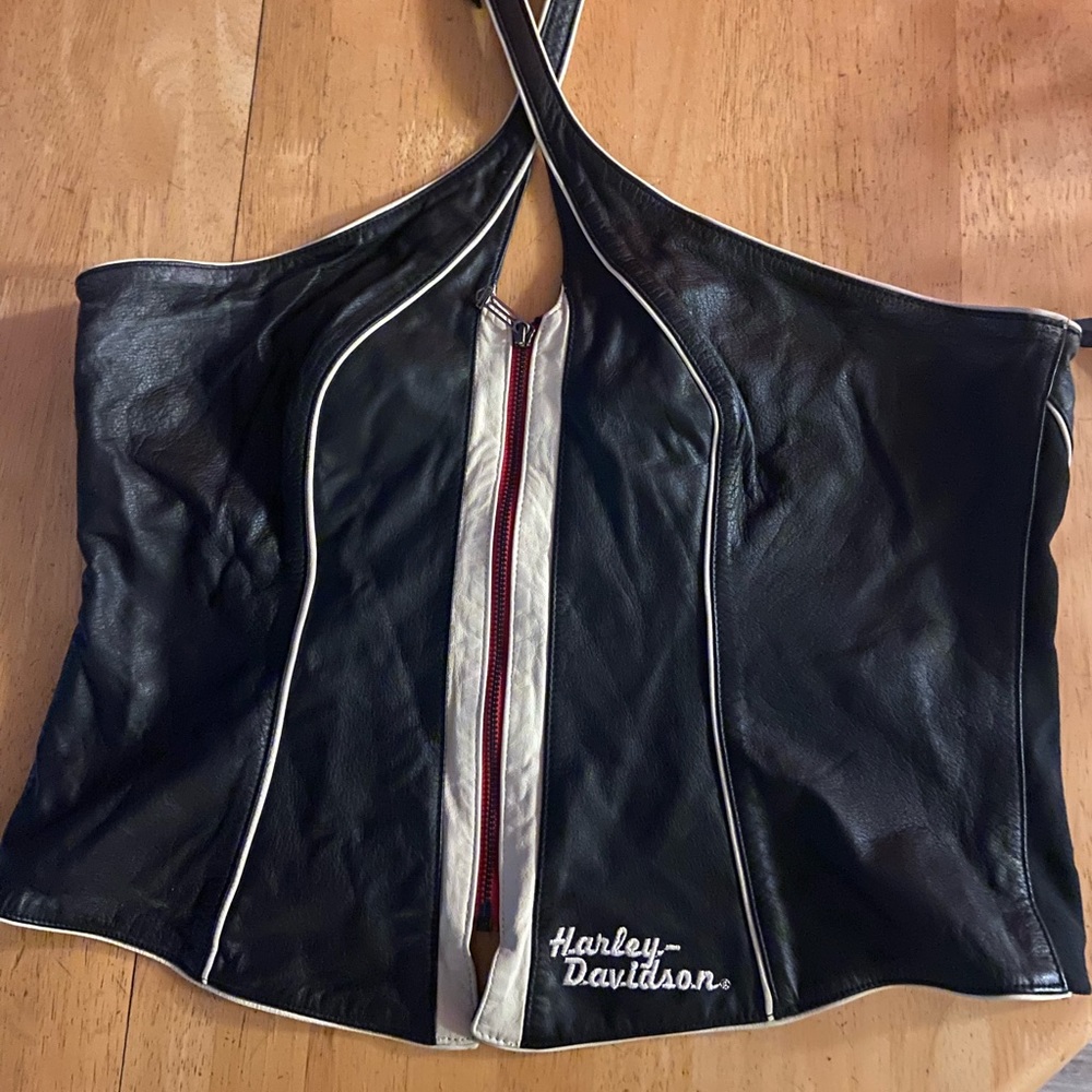Leather Harley Davidson Halter. Like brand new